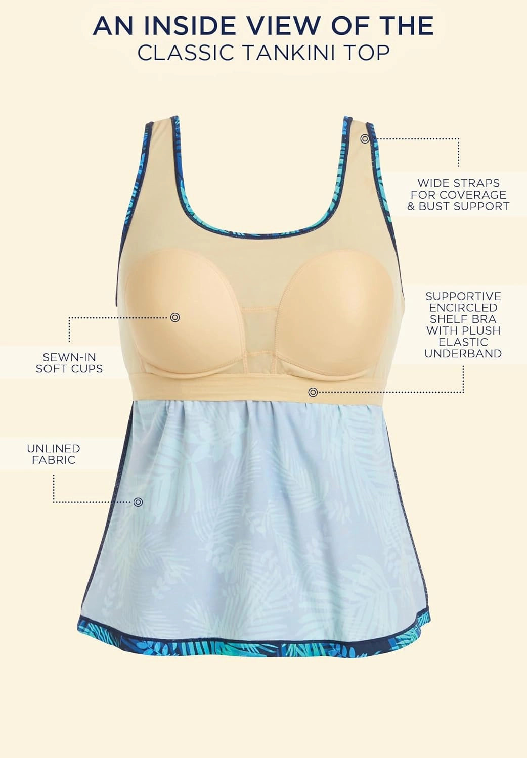 Swimsuits For All Women's Classic Tankini Top (Plus
