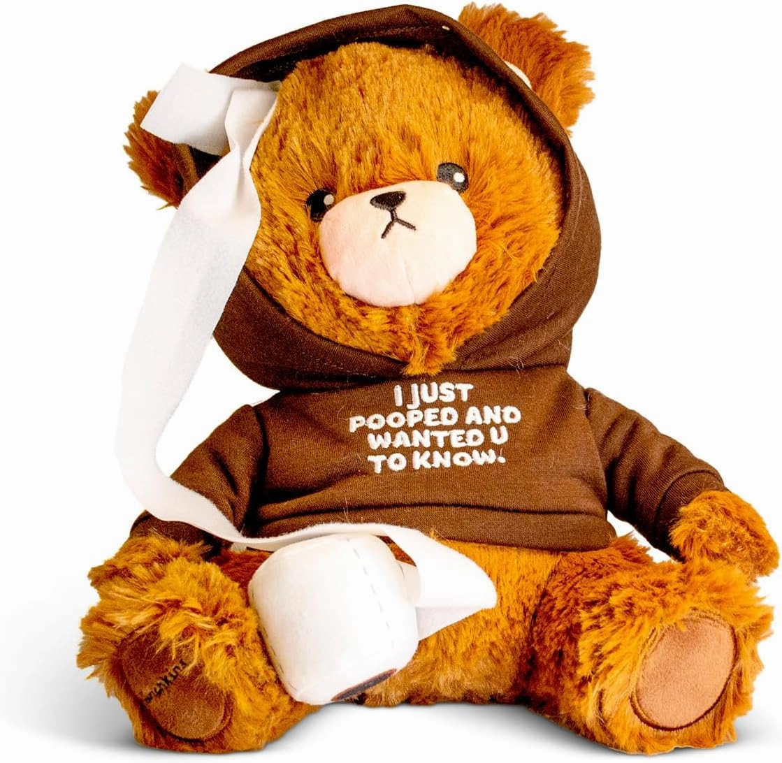 Teddy Bear Plushie - I Just Pooped and Wanted U to Know Sassy Stuffed Bear, Cute Teddy Bear Toy for Gifting