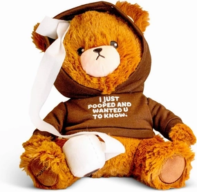 Teddy Bear Plushie - I Just Pooped and Wanted U to Know Sassy Stuffed Bear, Cute Teddy Bear Toy for Gifting
