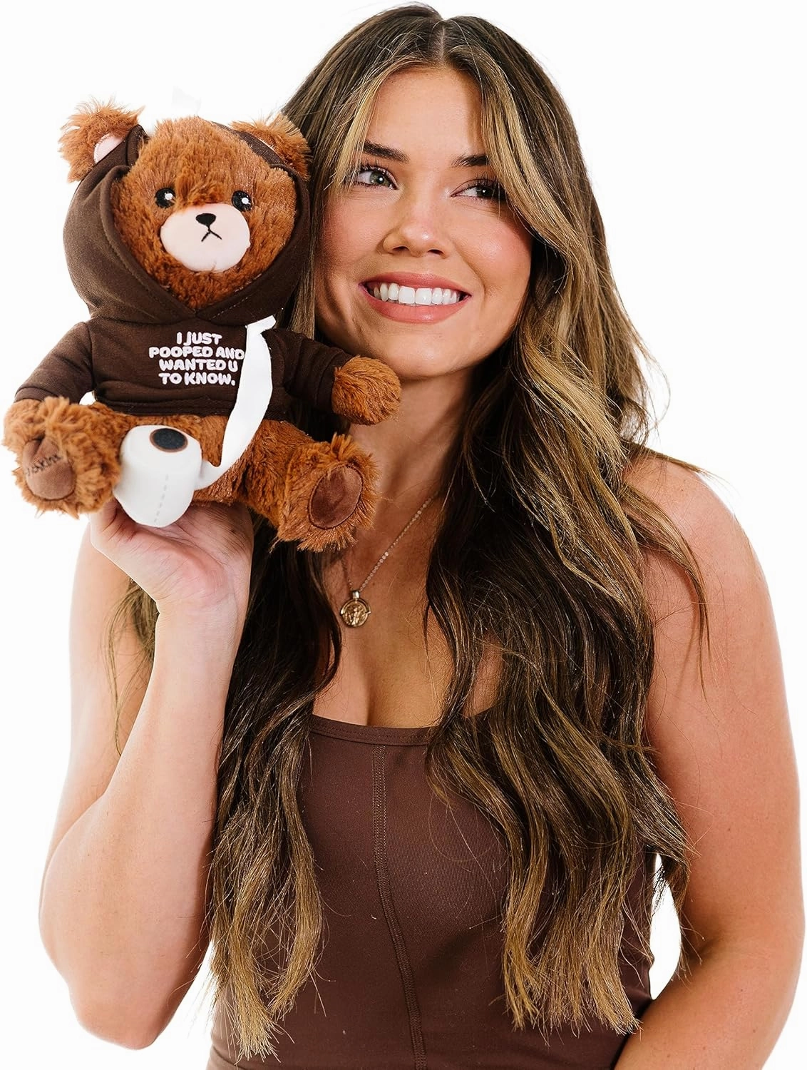 Teddy Bear Plushie - I Just Pooped and Wanted U to Know Sassy Stuffed Bear, Cute Teddy Bear Toy for Gifting