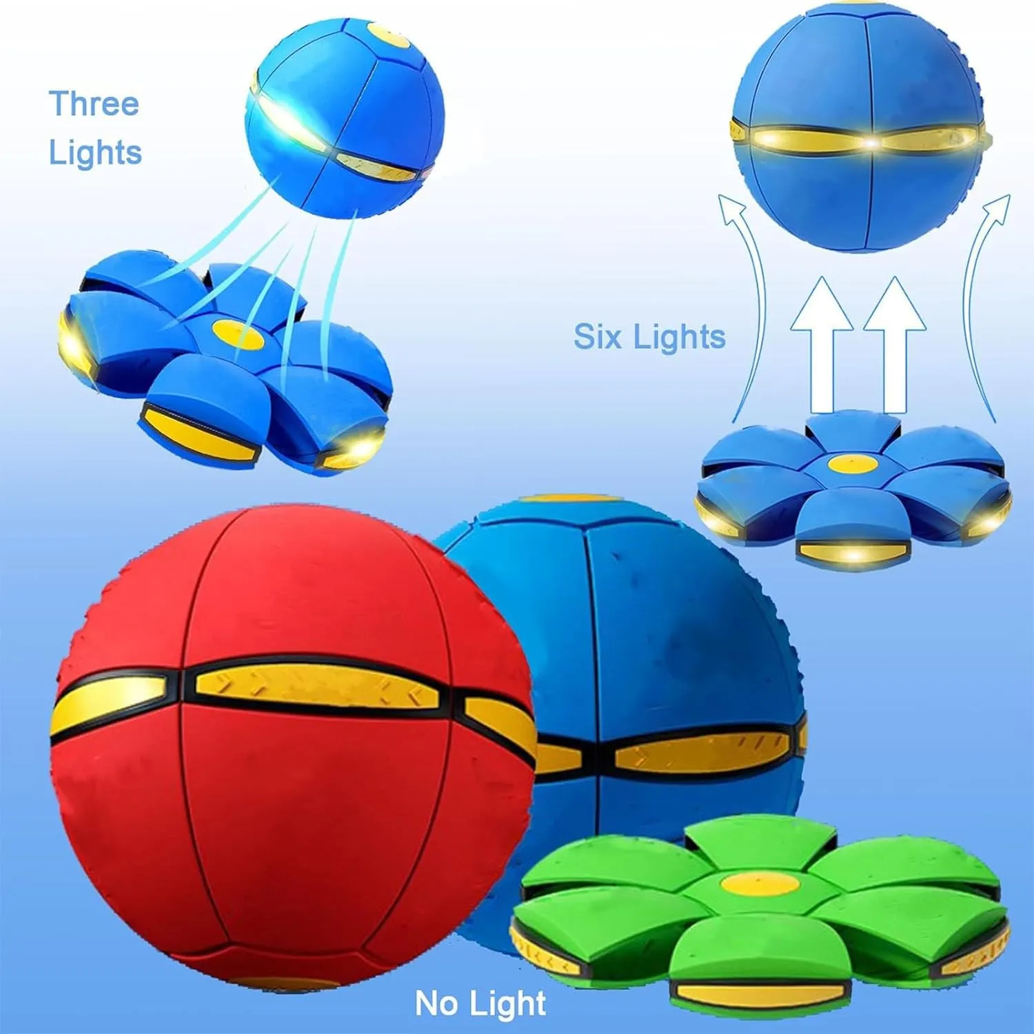 The Doggy Disc Ball, Ancientflow Dog Toy, Ancienflow, Doggie Disc Ball for Small Medium Large Dogs, Doggie Disk Ball with Lights, Portable Pet Toy Doggie Flying Saucer (Blue, No Light)