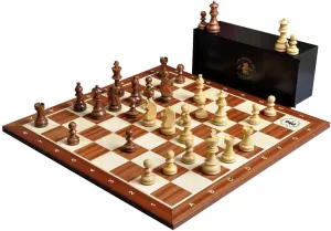 The House of Staunton The Championship Series Chess Set, Box, & Board Combination - Golden Rosewood and Natural Boxwood