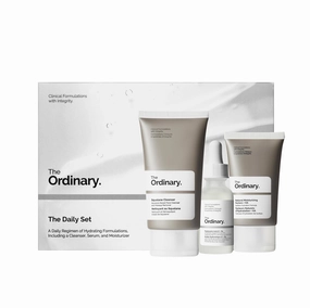The Ordinary The Daily Set, Daily Skincare Routine with Squalane Cleanser, Hyaluronic Acid 2%   B5, and Natural Moisturizing Factors   HA | Skin Care Set