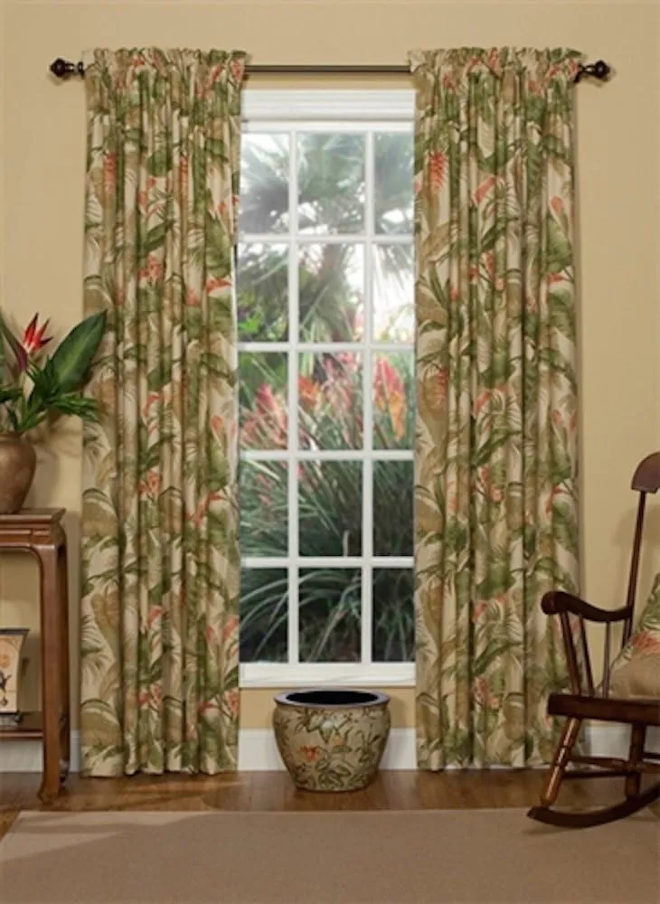 Thomasville La Selva Natural Rod Pocket Curtain Pair