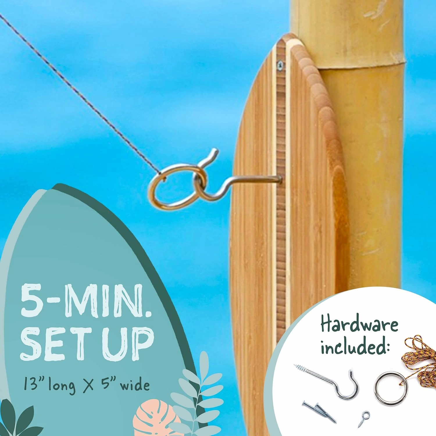 Tiki Toss Ring Toss Game for Adults & Kids - Hook and Ring Games with String and Hooks for Indoor Use, Man Cave Decor & Stuff, Gifts for Men - Standard/Deluxe 13 Inch, Tiny 5 Inch