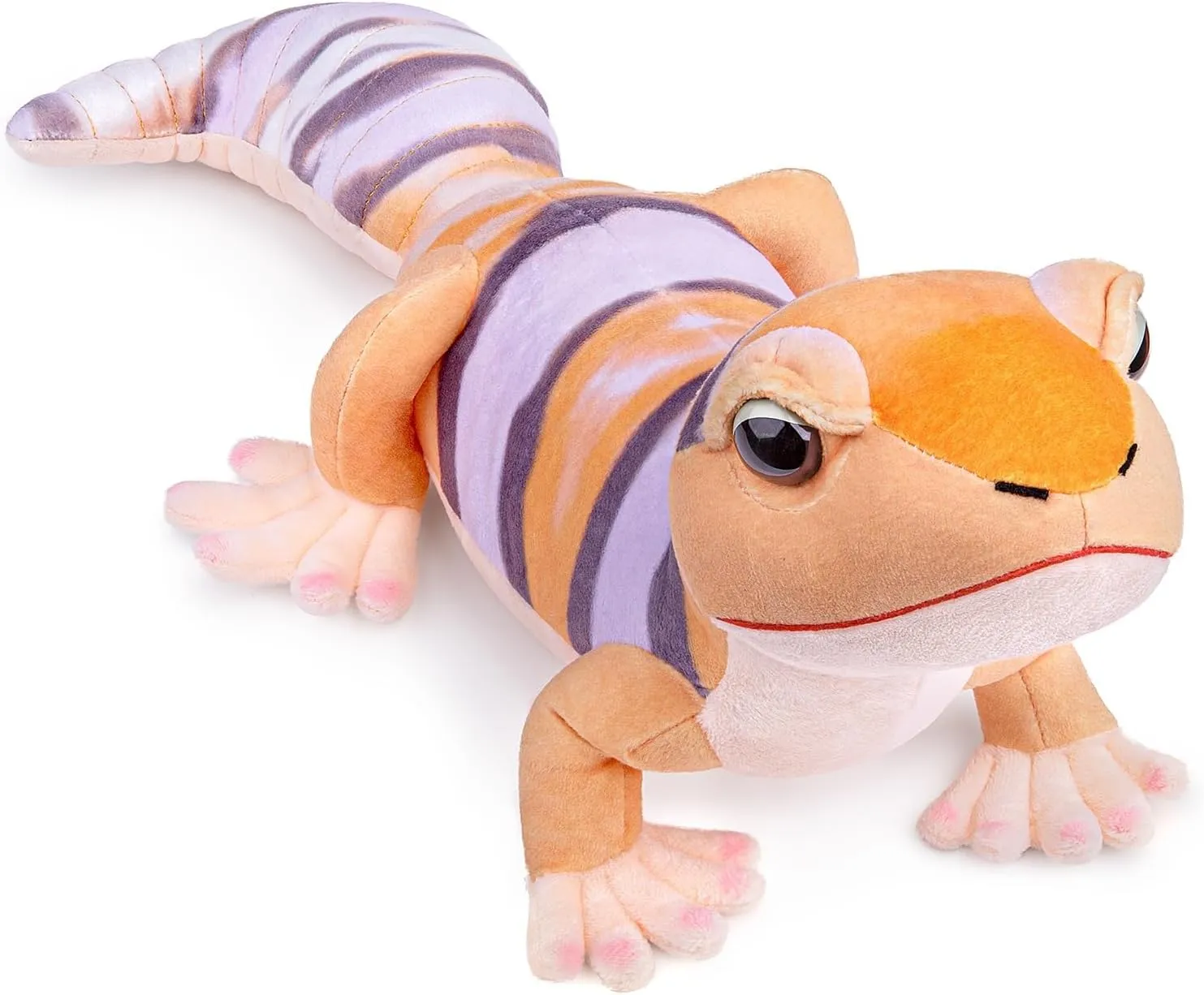 Tiny Heart Simulation Gecko Plush Toy 15.7” Cute Realistic Stuffed Animal Wild Cute Gecko Stuffed Toy Super Soft Gecko Plush Home Decoration Reptiles Toys Birthday for Kids Orange