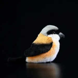 Tiny Heart Simulation Shrike Bird Plush Toy, 5.11inch Soft Cute Shrike Bird Stuffed Animal for Kids Boys and Girls Gifts