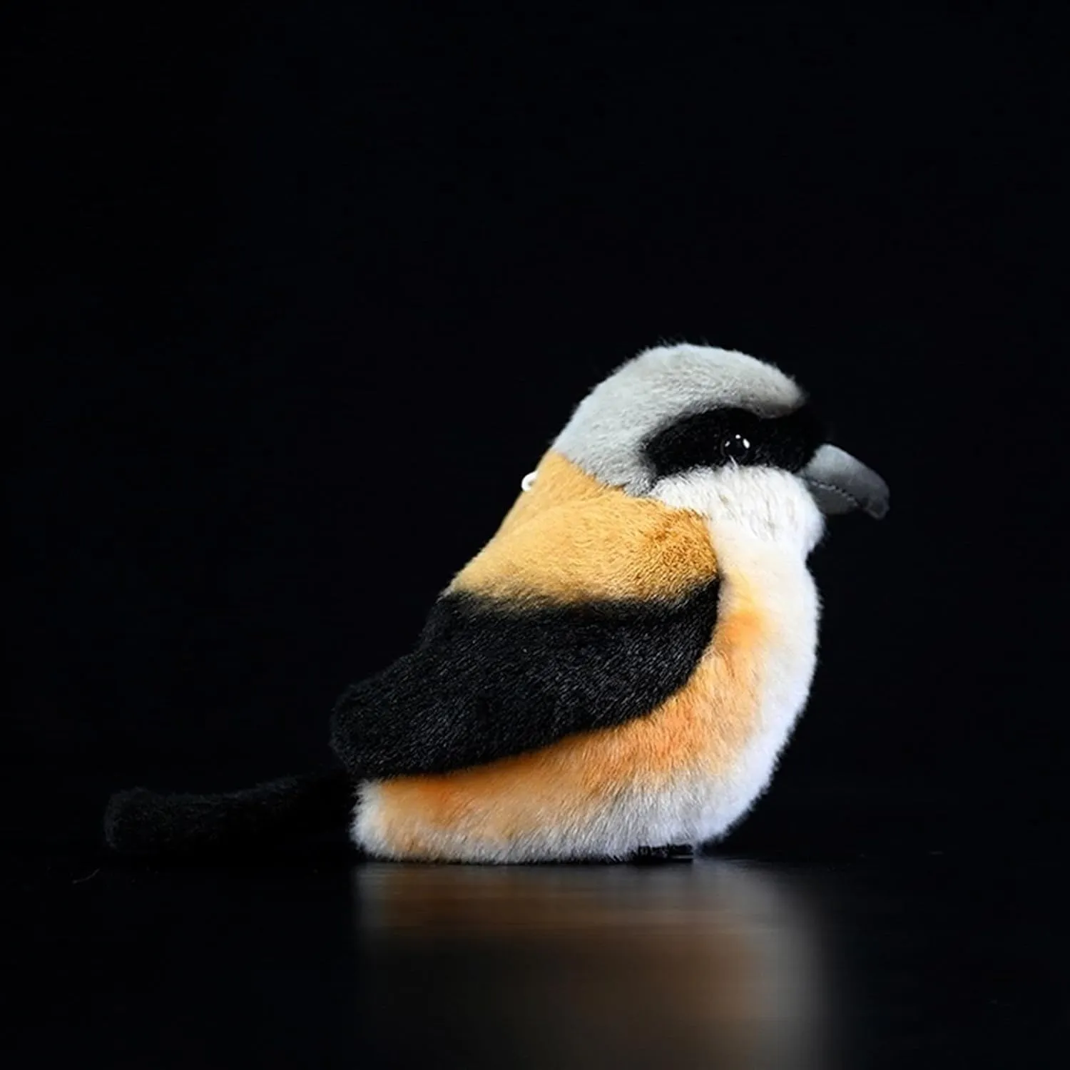 Tiny Heart Simulation Shrike Bird Plush Toy, 5.11inch Soft Cute Shrike Bird Stuffed Animal for Kids Boys and Girls Gifts