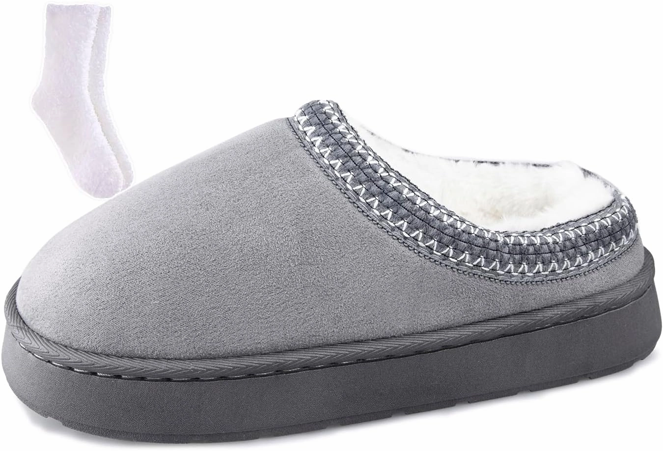 TOCONFFON Women's Fuzzy Cozy Warm Slippers Lightweight Platform House Slippers Fluffy Anti-Skid Plush Memory Foam Indoor Outdoor Home Shoes