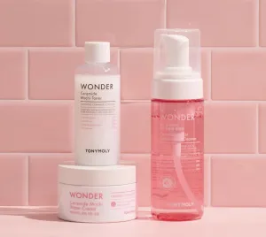 TONYMOLY Wonder Ceramide Mochi K-Beauty Skincare Set, 3-Piece Bundle with Bubble Cleanser, Milky Toner and Ceramide Moisturizer