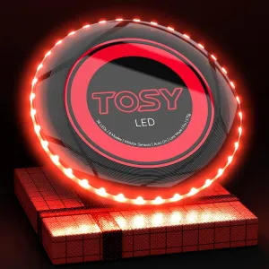TOSY Flying Disc - 36 Mono-Color LEDs, Extremely Bright, Smart Modes, Camping Essentials for Teens/Kids/Adults/Men/Boys/Girls, Auto Light Up, Patented Technology, Rechargeable, Waterproof, 175g