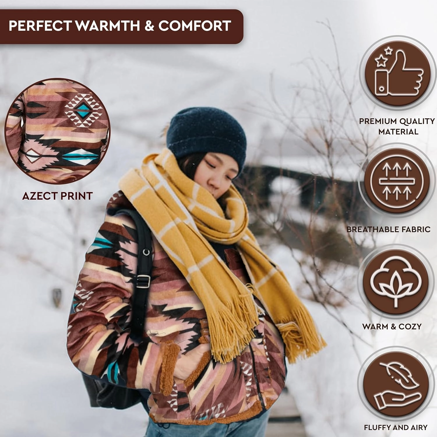 TrailCrest Ladies Smart Plush Sherpa Lined Hooded Sweater Jacket, Zip Up Classic