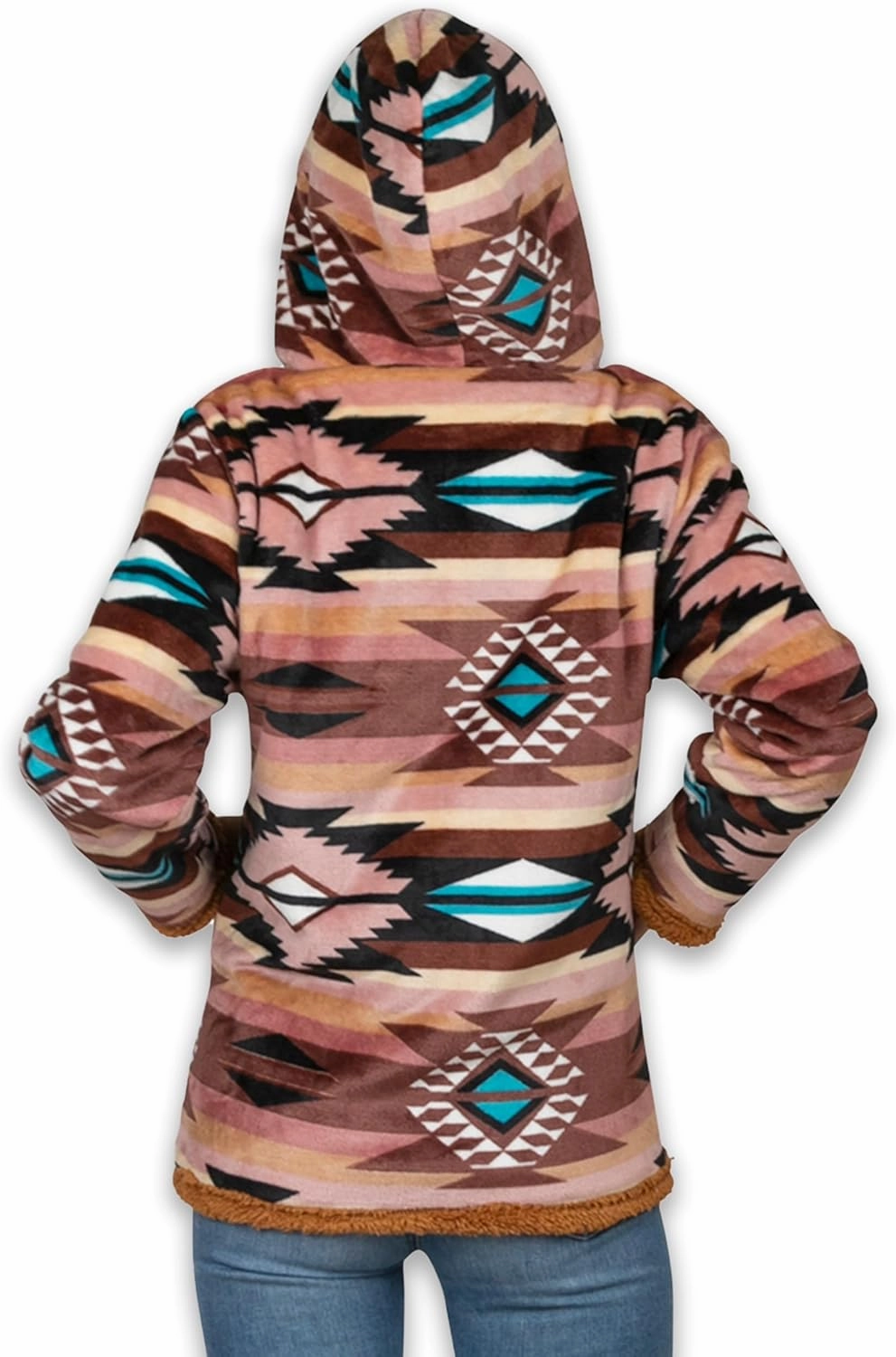 TrailCrest Ladies Smart Plush Sherpa Lined Hooded Sweater Jacket, Zip Up Classic