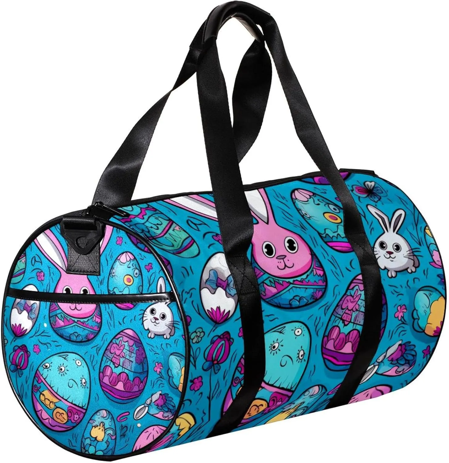 Travel Bag,Mens Gym Bag,Womens Gym Bag,Bunny Colorful Egg Doodles,Sports Bag