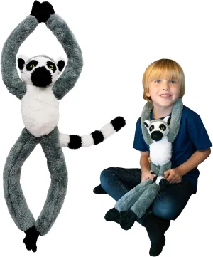 Tree Huggers - Ring Tailed Lemur from Deluxebase. 28 inch Hanging Stuffed Animals Made from Recycled Plastic Bottles. Eco-Friendly Cuddly Plush Toy and Perfect Cuddly Gift for Kids.