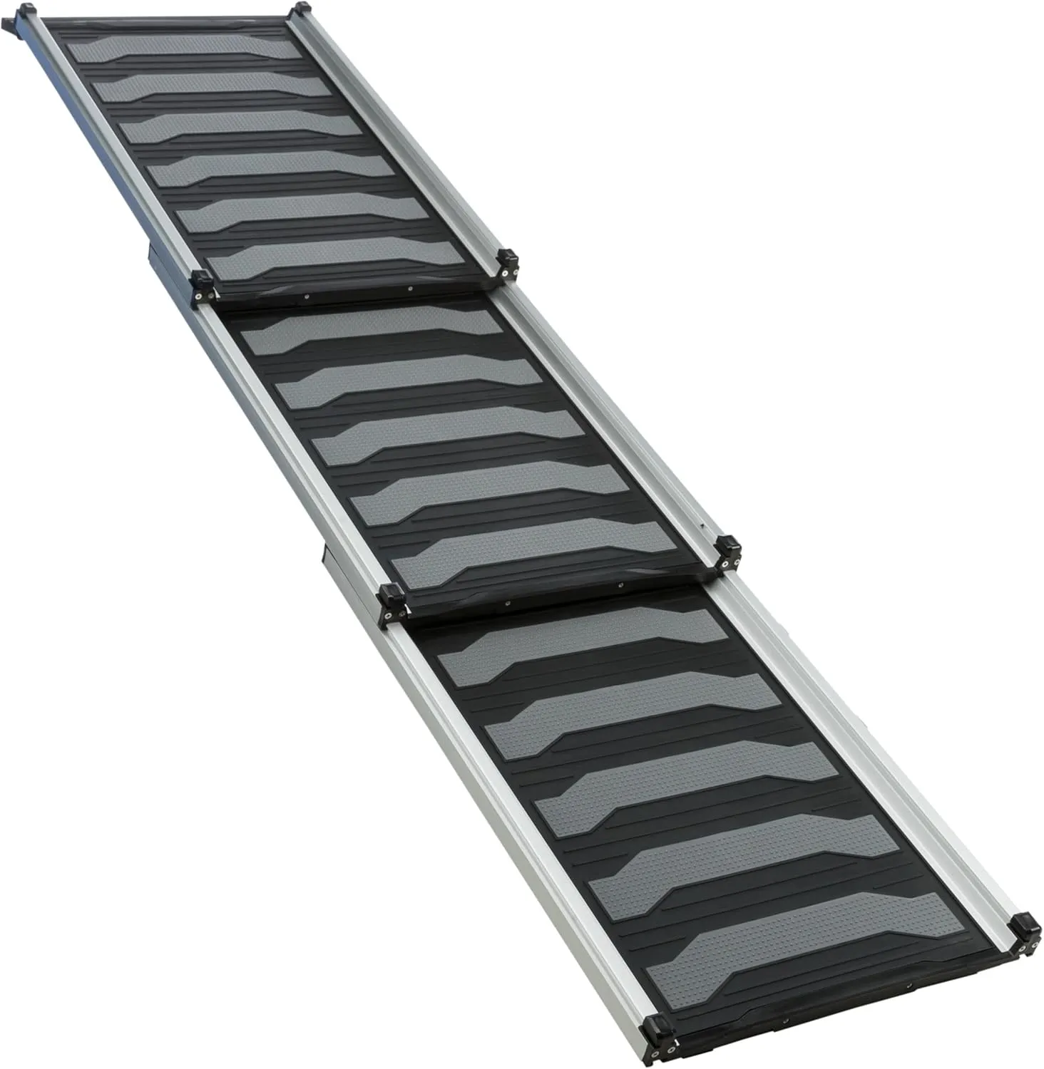 TRIXIE Telescoping Dog Ramp Made of Lightweight Aluminium - Pet Ramp for Large Cars and SUVs - Easily Adjustable - in Silver/Black