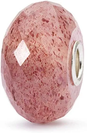 TROLLBEADS Strawberry Quartz Charm - Harmonious & Confident | Authentic Brand Charm | Gemstone | Set in Stone Collection | Designed by Lise Aagaard