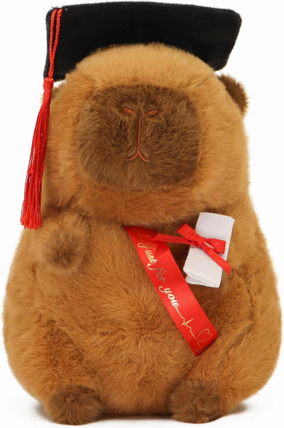 TXDRRA 7.8-Inch Graduation Capybara Plush – 2025 PhD Capybara Stuffed Animal Gift for Graduates, Friends & Capybara Fans – Graduation Keepsake & Party Decoration (Brown 8)