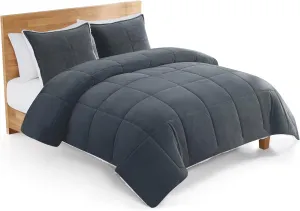 UGG Blissful Full/Queen Comforter Set with 2 Pillow Shams Reversible White Comforter Plush Fluffy Warm Bed Set Premium Hypoallergenic Down Alternative Bedding Breathable, Full/Queen, Blue Imperial