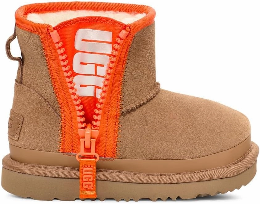 UGG Kids' Classic Mini Zipper Tape Logo Boot