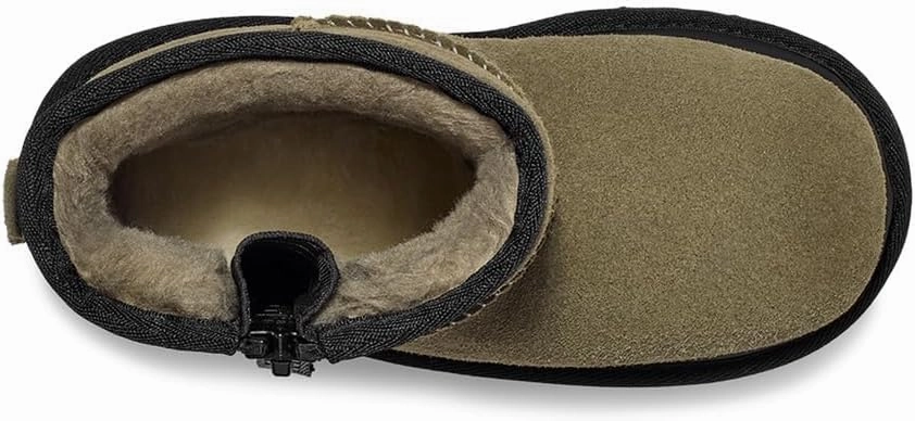 UGG Kids' Classic Mini Zipper Tape Logo Boot