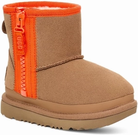 UGG Kids' Classic Mini Zipper Tape Logo Boot