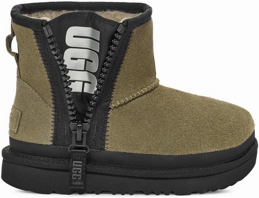UGG Kids' Classic Mini Zipper Tape Logo Boot