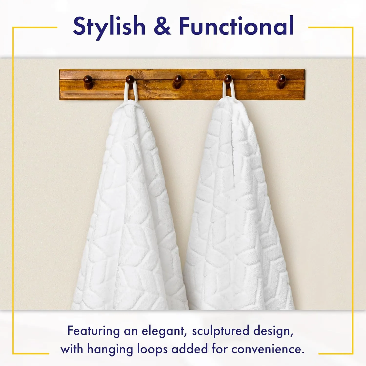 Ultra Soft & Stylish 700 GSM Luxury Hand Towel Set (6 Pieces - 30 x 16 in.) - 100% Zero-Twist, Long-Staple Cotton - Remarkably Absorbent (Papyrus)