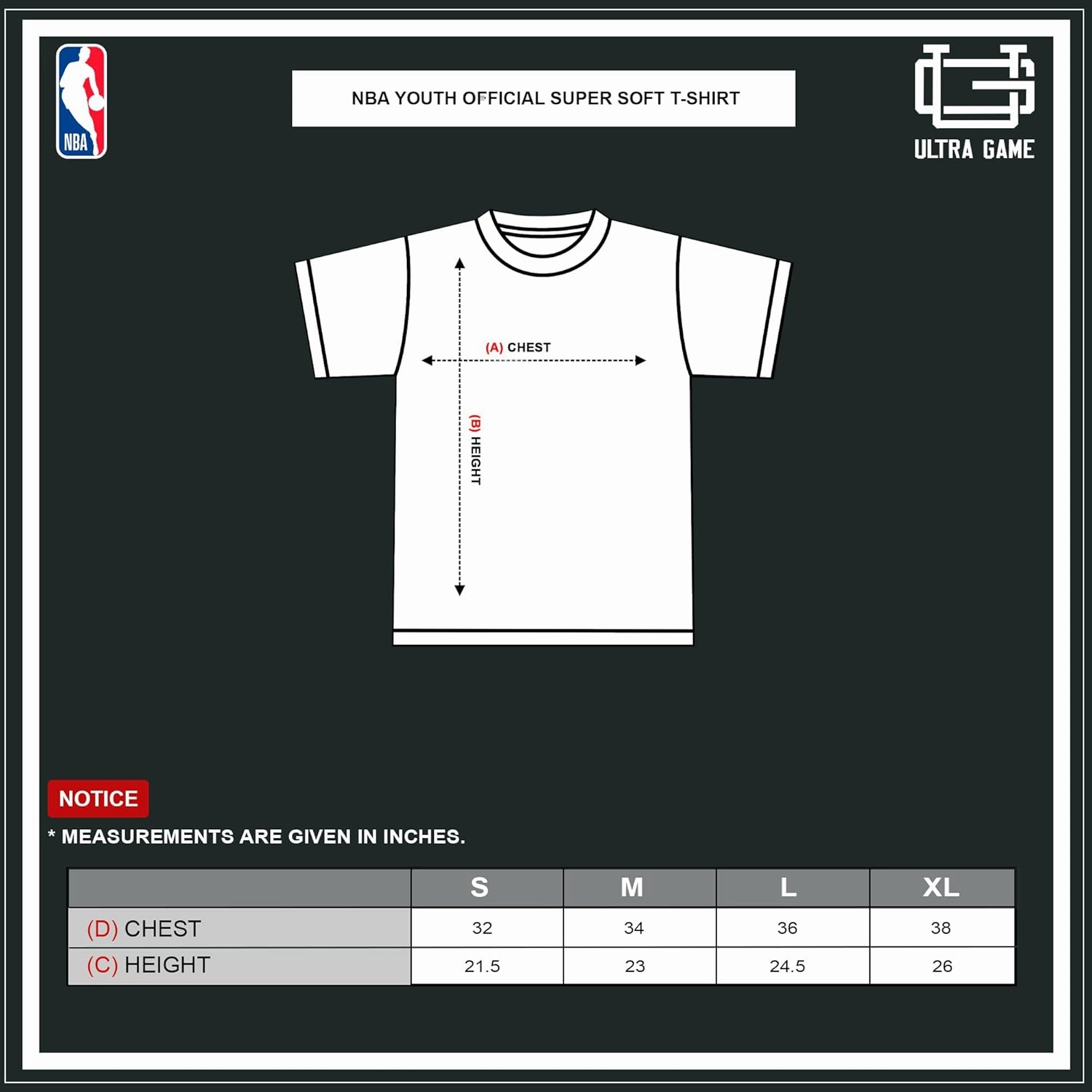 Ultra Game Youth NBA Official Super Soft 2 Pack T-Shirt Set