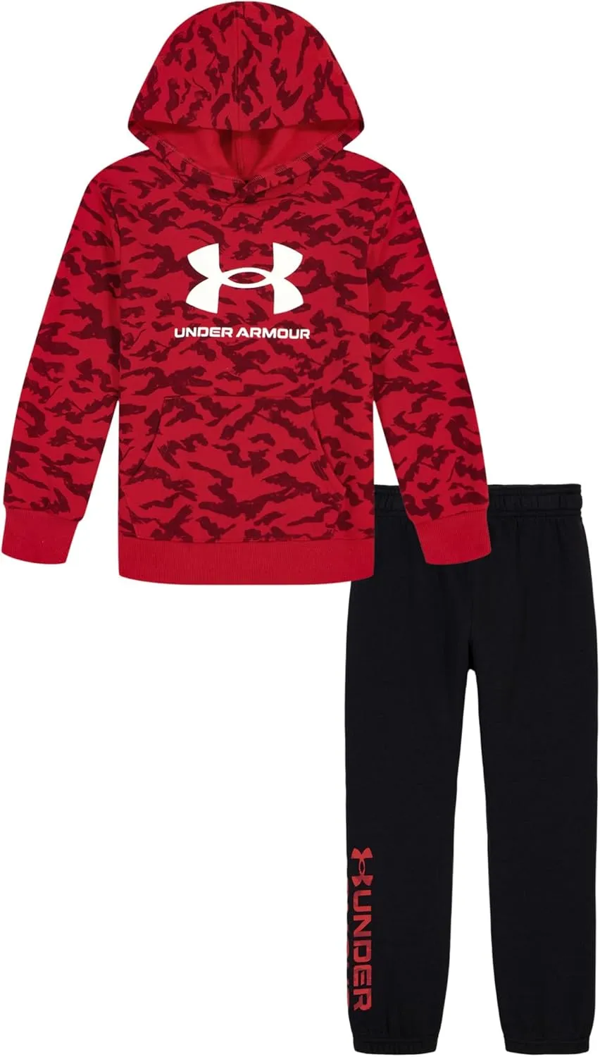Under Armour boys Long Sleeve Logo Hoodie & Joggers Set, Ua Rival Hoodie Set