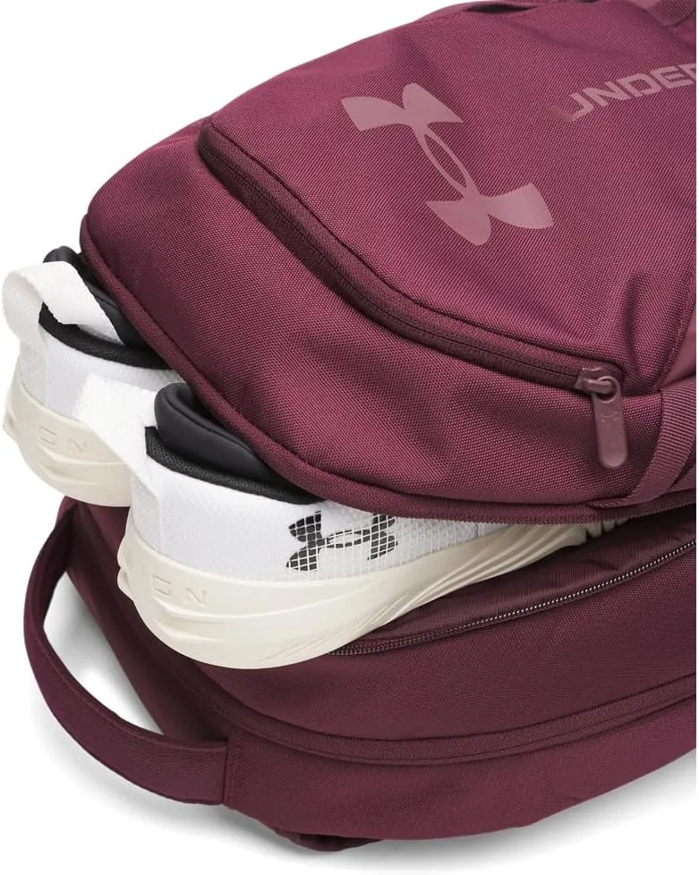 Under Armour Hustle 6.0 Backpack, Dark Maroon/Dark Maroon, One Size