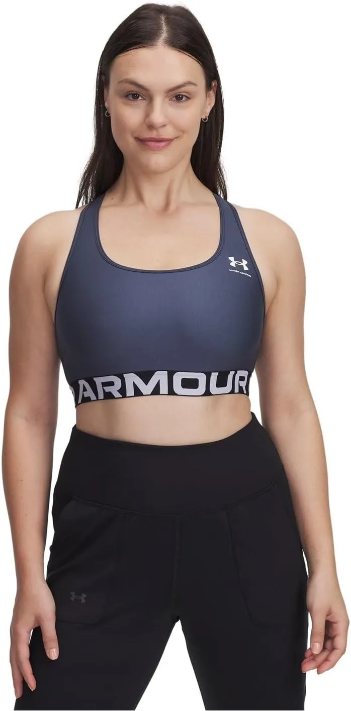 Under Armour Women's HeatGear Mid-Impact Branded Sports Bra