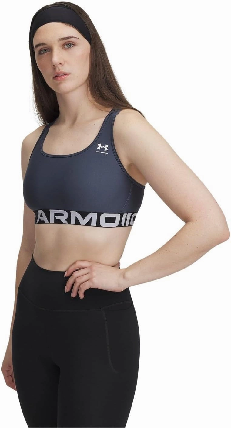 Under Armour Women's HeatGear Mid-Impact Branded Sports Bra
