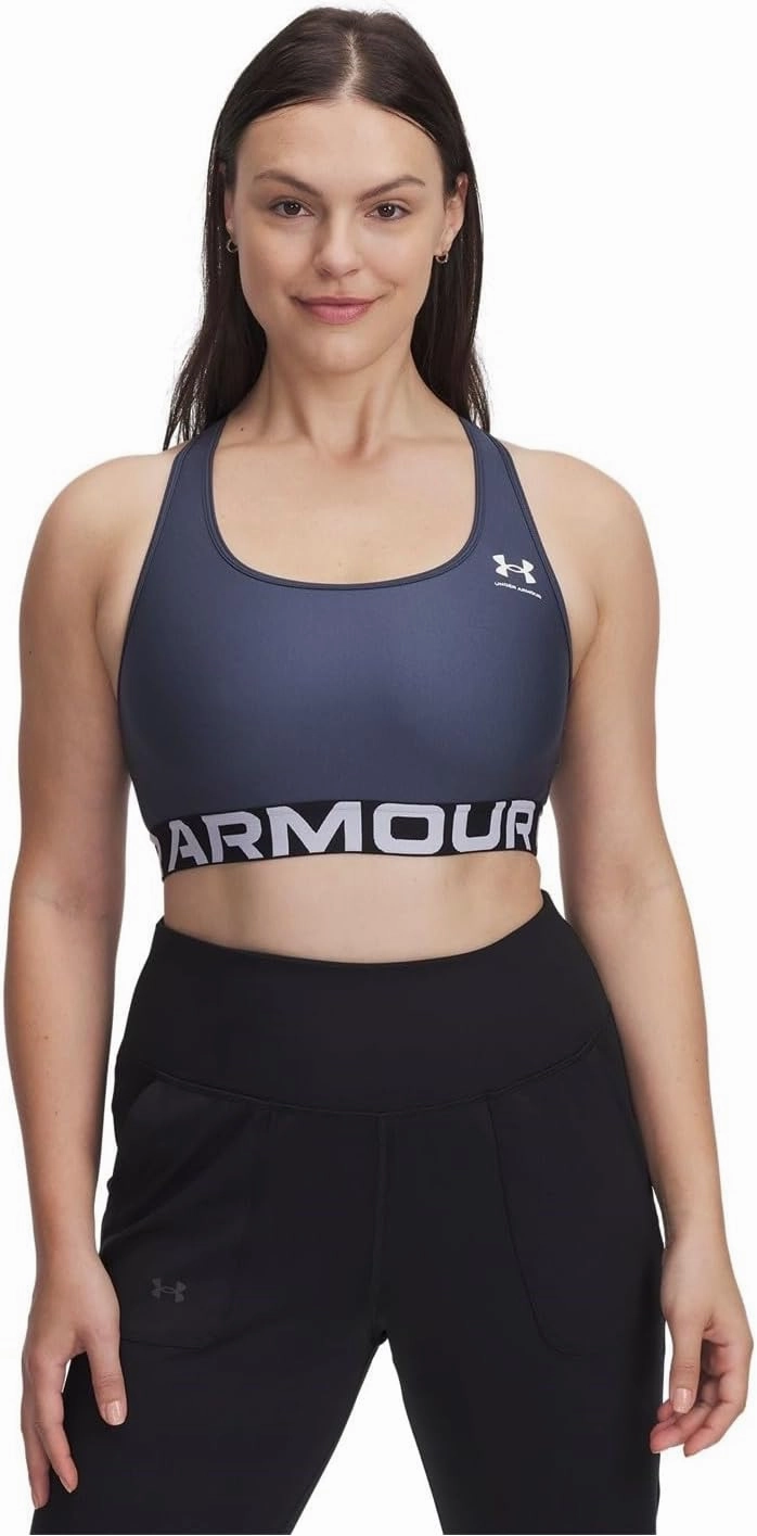 Under Armour Women's HeatGear Mid-Impact Branded Sports Bra