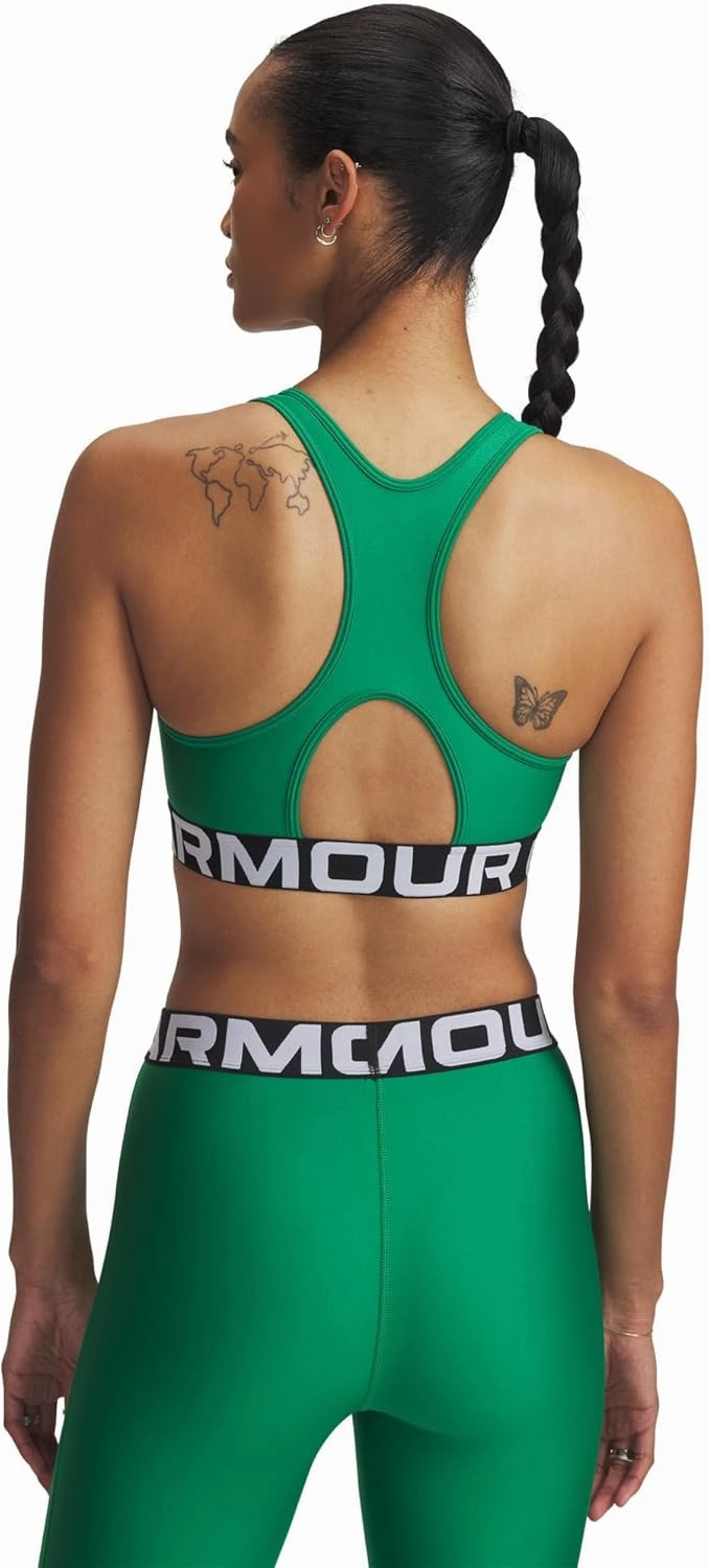 Under Armour Women's HeatGear Mid-Impact Branded Sports Bra