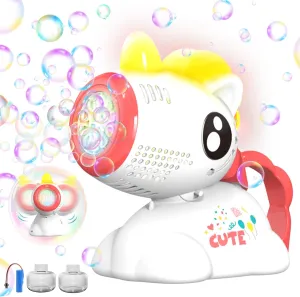 Unicorn Bubble Machine, Kids Rocking Bubble Toy, 10000  Bubbles per Minute/Rechargeable Battery/Bubble Liquid Included, Bubble Toy Gift for Boys and Girls, Perfect for Wedding/Birthday/Party (Pink)