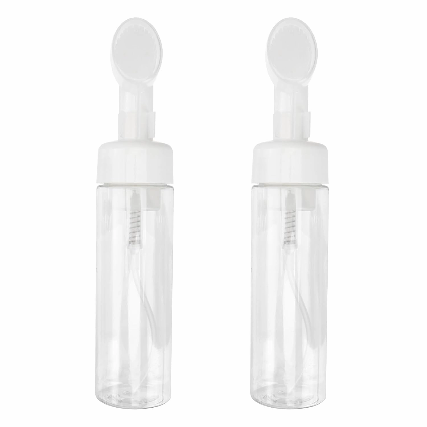 Uonlytech 2pcs Bottled Refillable Pump Bottles Plastic Foam Pump Bottle Foaming Bottle Holder Lotion Pump Bottles Empty Facial Foam Shampoo Empty Bottle Plastic Pet Travel Brush