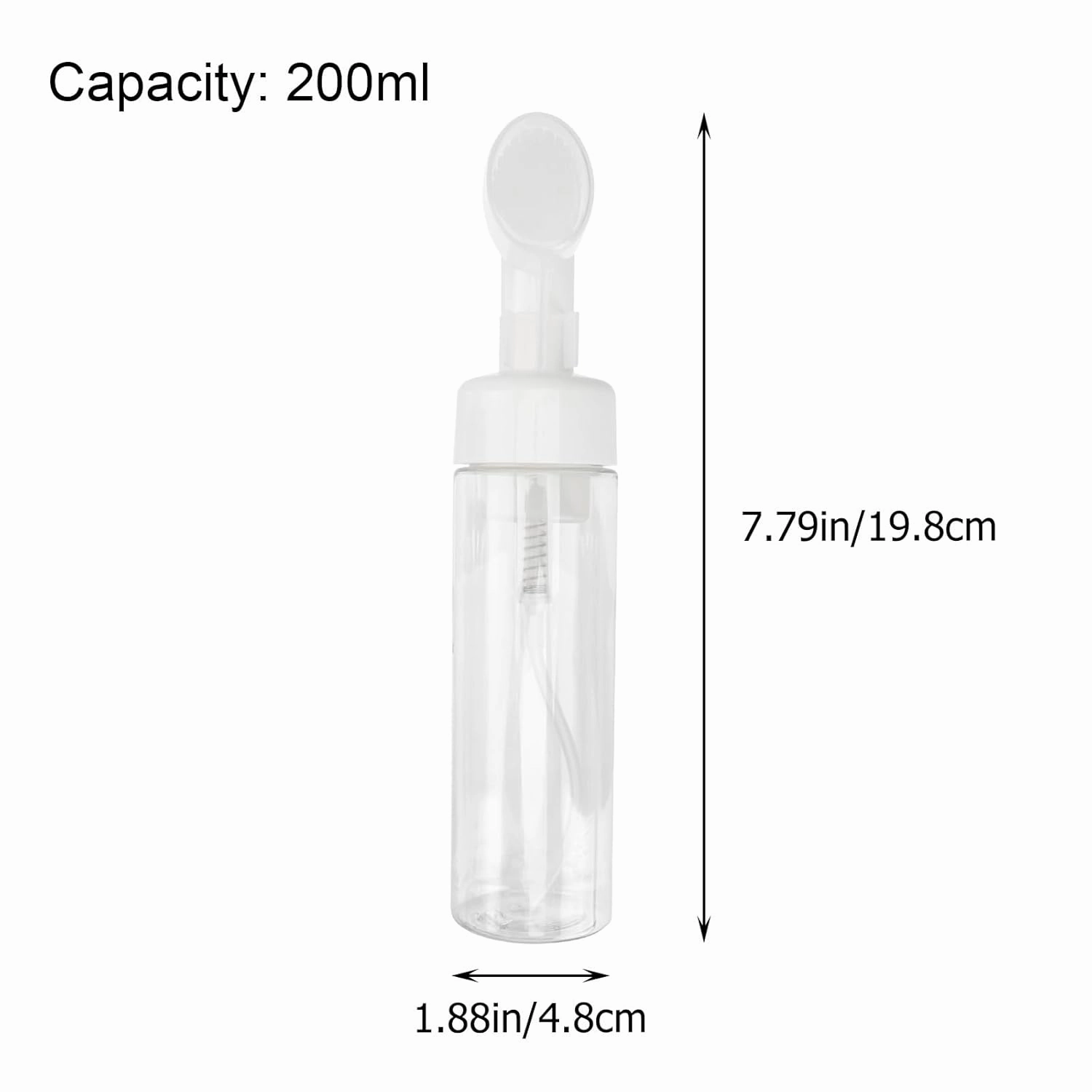 Uonlytech 2pcs Bottled Refillable Pump Bottles Plastic Foam Pump Bottle Foaming Bottle Holder Lotion Pump Bottles Empty Facial Foam Shampoo Empty Bottle Plastic Pet Travel Brush