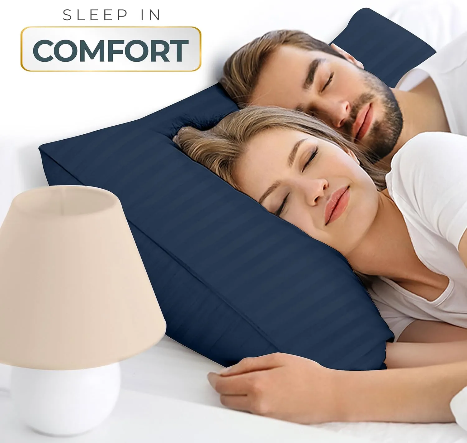 Utopia Bedding Bed Pillows for Sleeping Standard Size (Navy), Set of 2, Cooling Hotel Quality, for Back, Stomach or Side Sleepers