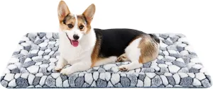 VANKEAN Dog Crate Pad Bed Mat Reversible (Warm& Cool), Soft Pet Sleeping Mat Dog Bed for Crate Suitable for Small to XX-Large Dogs and Cats, Machine Washable Crate Beds, Grey Stone Pattern
