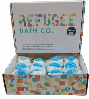 Variety Pack Bath Bombs Tea Tree and Eucalyptus Essential Oils Cocoa Butter Support Refugee Employment in USA (12 Pack)