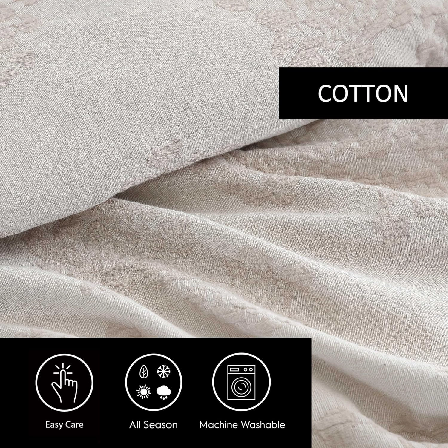 Vera Wang - Duvet Cover Set, Soft Bedding Set with Matching Shams, Delicate Floral Design, Chic Room Essentials (Roses Beige, King)
