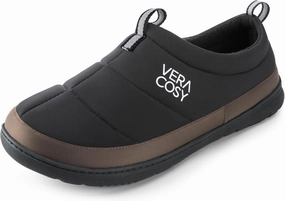VeraCosy Men's Quilted Closed-back Slippers Comfy Lightweight Memory Foam Camping Style Indoor House Shoes