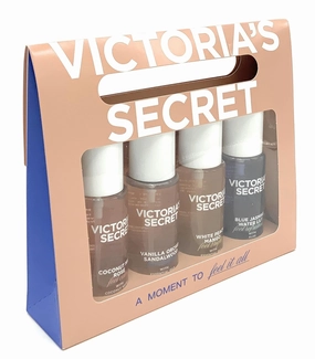 Victoria's Secret Best Of Hair & Body Mist, Set Include: Coconut Milk Rose, Vanilla Orchid Sandalwood, White Peach Mango, Blue Jasmine Water Lily 2.5 fl oz each