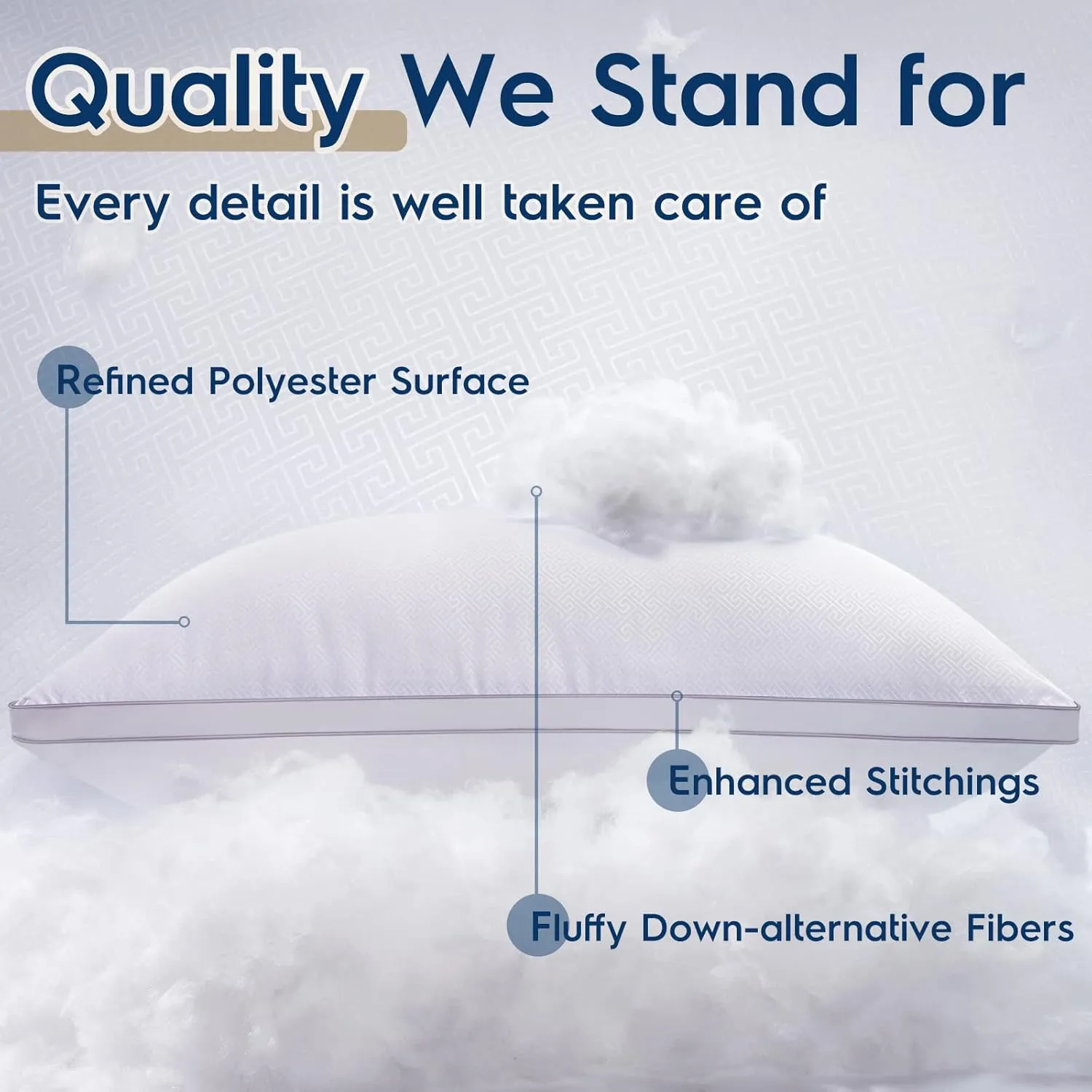 viewstar King Size Pillows Set of 2, Hotel Quality Cooling Down Alternative Gusseted Bed Pillows for Side, Back, or Stomach Sleepers, White