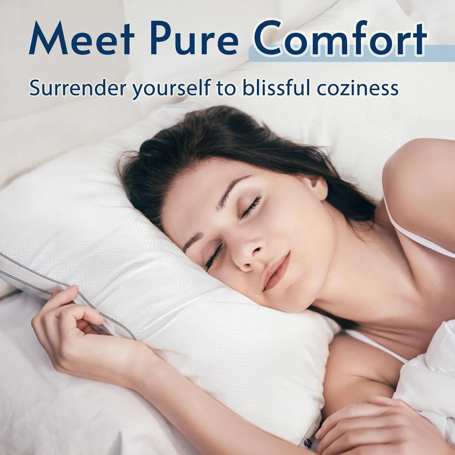 viewstar King Size Pillows Set of 2, Hotel Quality Cooling Down Alternative Gusseted Bed Pillows for Side, Back, or Stomach Sleepers, White