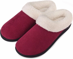 VONMAY Fuzzy House Slippers for Women Memory Foam Slippers with Fleece Collar Indoor Outdoor