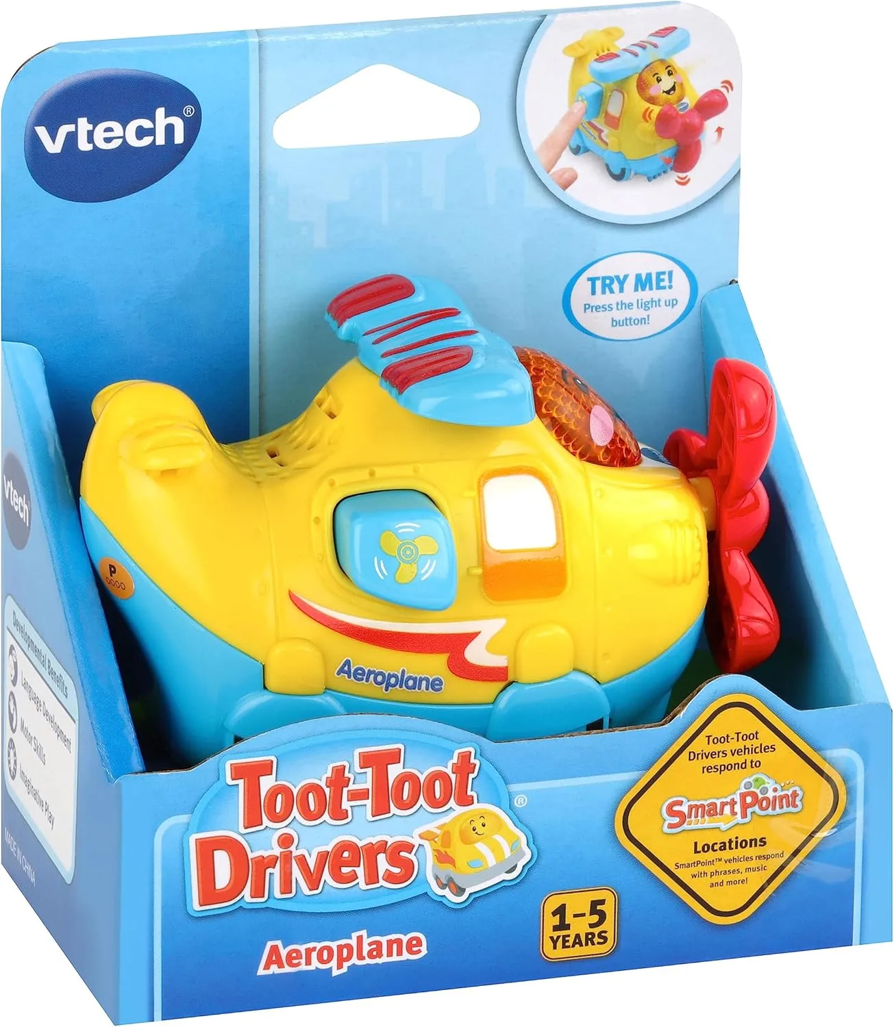 VTech Toot-Toot Drivers Aeroplane | Interactive Toddlers Toy for Pretend Play with Lights and Sounds | Suitable for Boys & Girls 12 Months, 2, 3, 4   Years, English Version