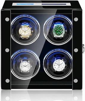 Watch Stand Watch Winders for Automatic Watches - Intelligent Watch Shaker Antimagnetic Mechanical Watch Automatic Winding Device Touch Screen Watch Winder Dust-Proof Storage Box with Remote