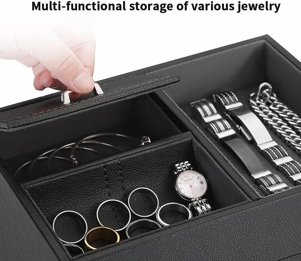 Watch Winder Automatic Watches with Quiet Motor Storage Case LCD Screen LED Lighting Luxury Mechanical Watches Display Box (6 0)